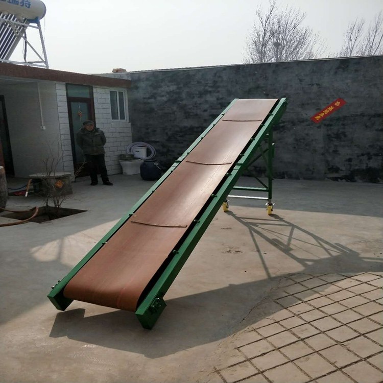 小型防滑物料皮帶機，移動式輕型糧食裝車運輸機