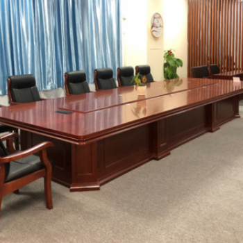 沈陽(yáng)會(huì)議桌長(zhǎng)桌辦公桌政府高密度板實(shí)木皮辦公桌組合桌子